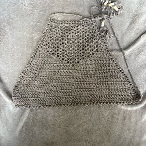 Woman’s crochet crop top sand tan